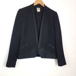 Haute Hippie | Black Blazer Silk Cotton Jacket Structured Size 4